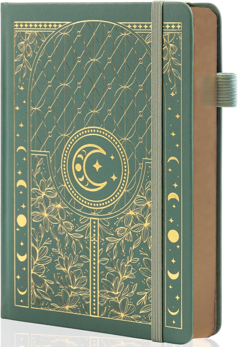 SnelShoppen - A5 Bullet Dotted Notebook met 160gsm Dikte, Hardcover Notitieboek met Puntjes, Faux Leer, Nummering - Perfect voor Schrijven en Tekenen,