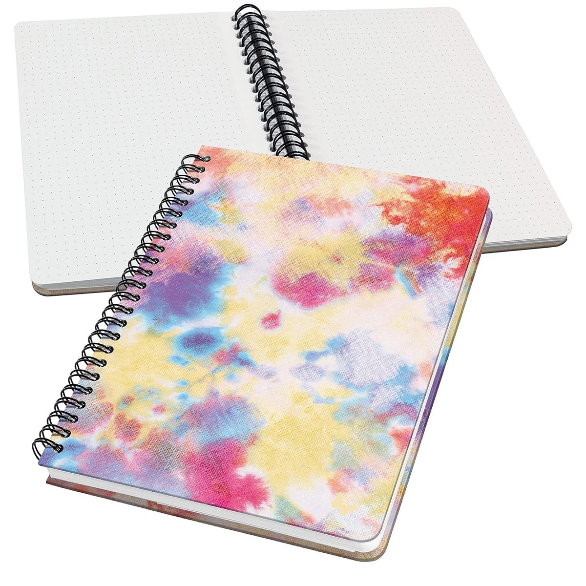 SnelShoppen - Spiral-Notizbuch A5 Jolie, Dotted Notitieboek met Hardcover in Geel, Blauw, Roze, Paars, Rood - 120 pagina's FSC voor Lettering & Bullet