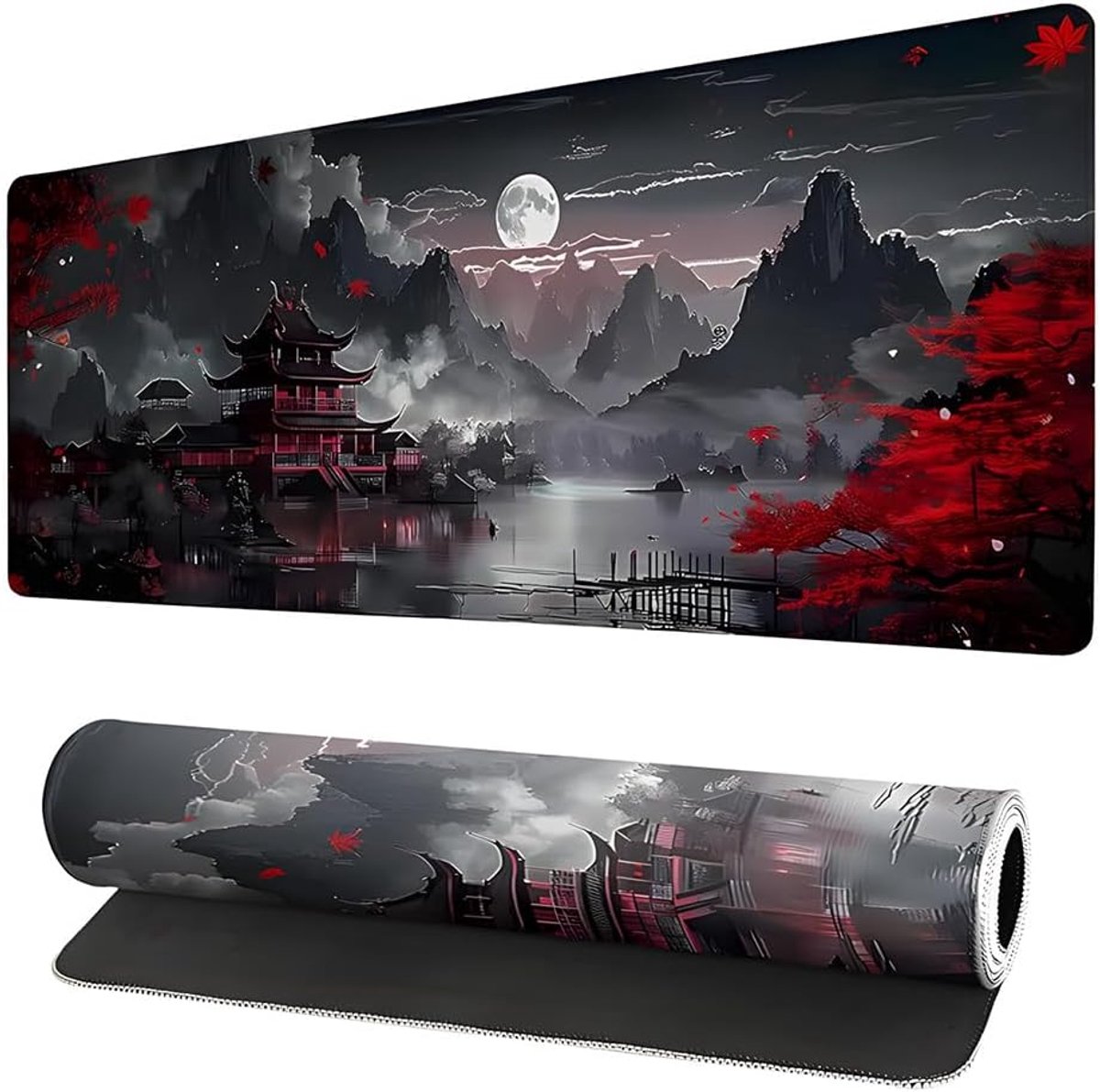 SnelShoppen - Bureauonderlegger Muismat Gaming XXL 900x400mm Antislip Kantooraccessoire Zwart Bureaukleed Desk Pad voor Gamer en Thuiswerk