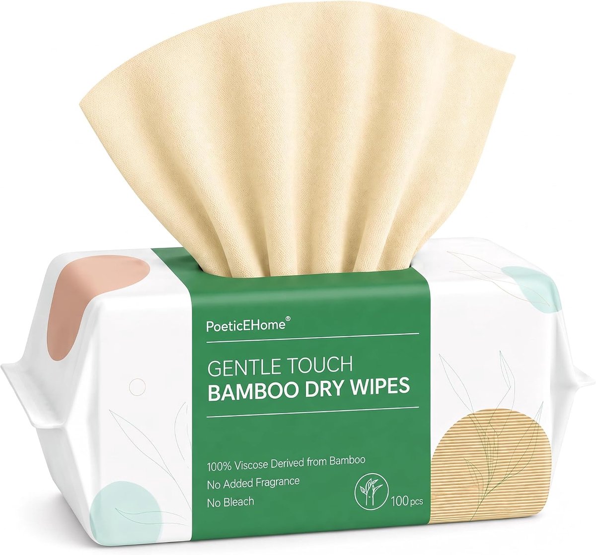 SnelShoppen - Ultra-zachte gezichtsdoekjes 100% bamboe, biologisch afbreekbare wegwerpdoekjes voor gevoelige huid, geurloos, ongebleekt, 30 stuks