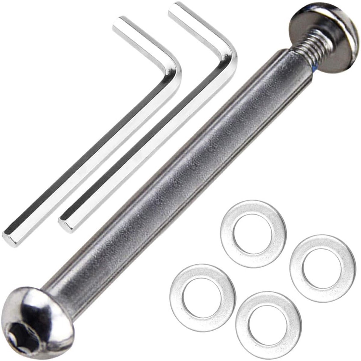 SnelShoppen - Voor- en Achterasbout M8 8 mm x 28 mm - 86 mm van 8,8 Koolstofstaal - Duurzame Freestyle-Scooter Asbouten - Capaciteit 800 kg