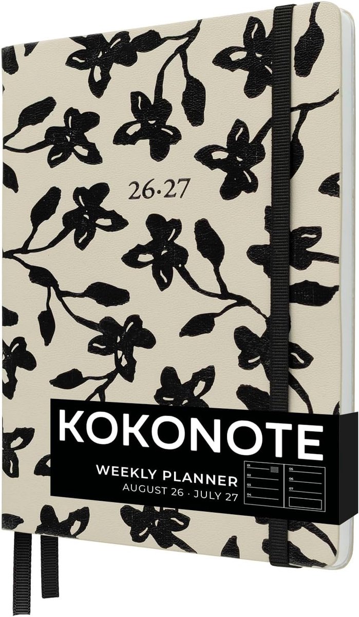 Thijox - Academische Agenda 2026-2027 | Kokonote Pocket Weekplanner Midnight Dahlia | Aesthetic Stationery | Back to School | Compact en Gestructureer