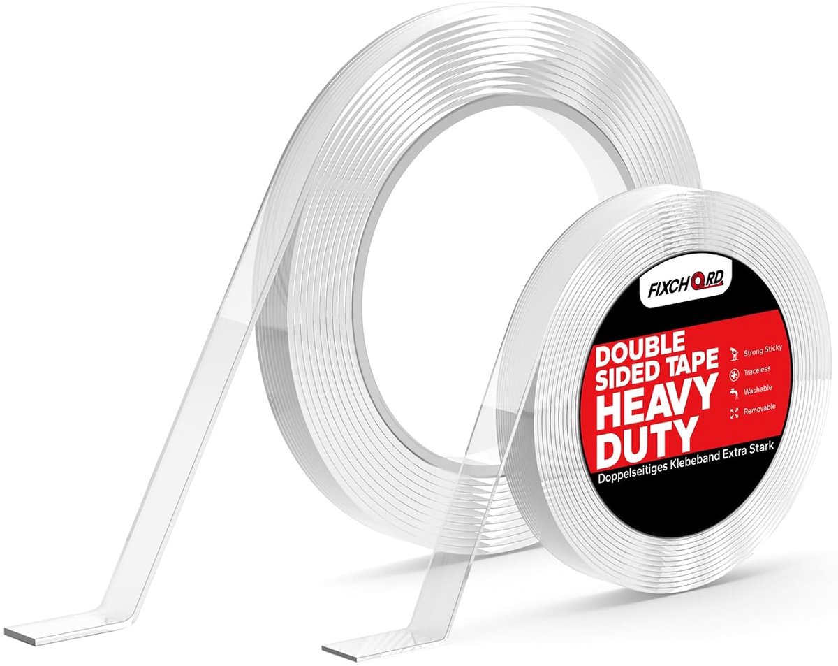 SnelShoppen - Heavy Duty Dubbelzijdige Tape, Extra Sterk en Waterproof, Transparante Acryl Dubbelzijdige Plakband voor Wand, Tapijt, 1kg Belastbaar