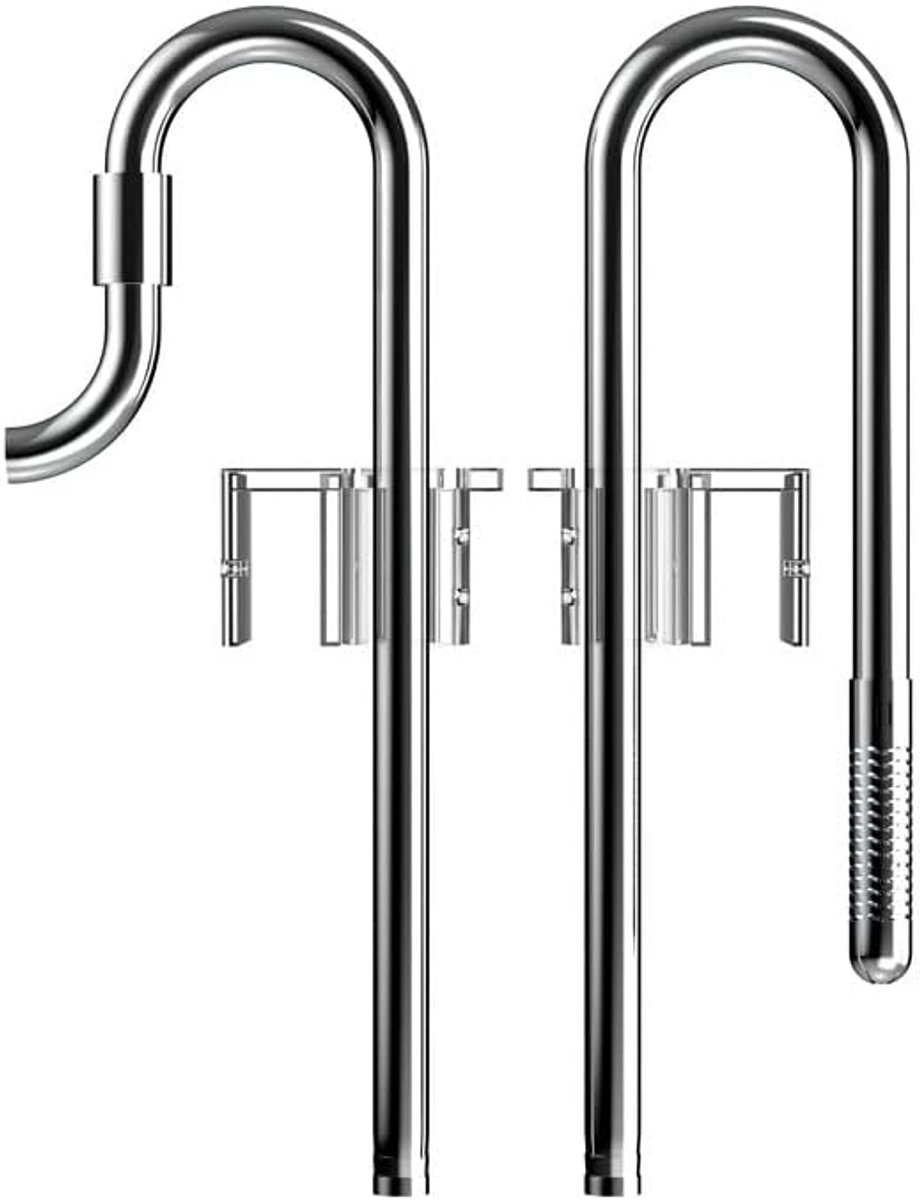 SnelShoppen - Stainless Steel Aquarium Lily Pipe 16/22mm Filter Pipe Inflow en Outflow voor Aquariumplanten, Roestvrij Staal, Elegante Ontwerp met Acr