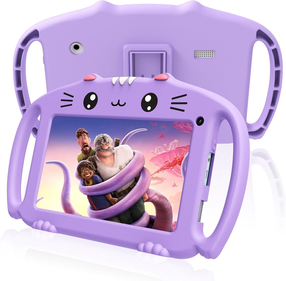 SnelShoppen - Kids Tablet 7 Inch Android Tablet voor Kinderen met WiFi Quad Core 32GB ROM Dual Camera Parental Control Kindvriendelijke Hoes (Paars)