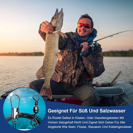 SnelShoppen - 120pcs Fluorocarbon Front Pocket Steel Verbindingsstukken 10/15/20/25/30cm voor Zoetwater en Zoutwater, Geschikt voor Roofvissen zoals S — afbeelding 4