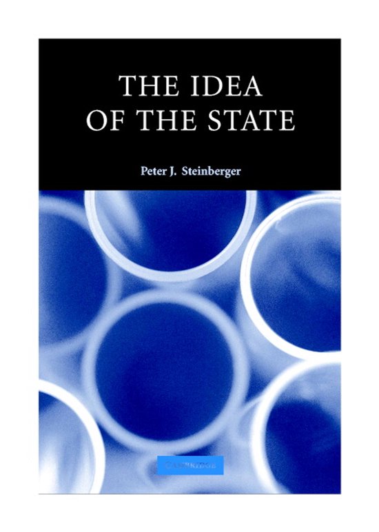 Boek met de titel "The Idea of the State" door Peter J. Steinberger, met een abstracte blauwe achtergrond.