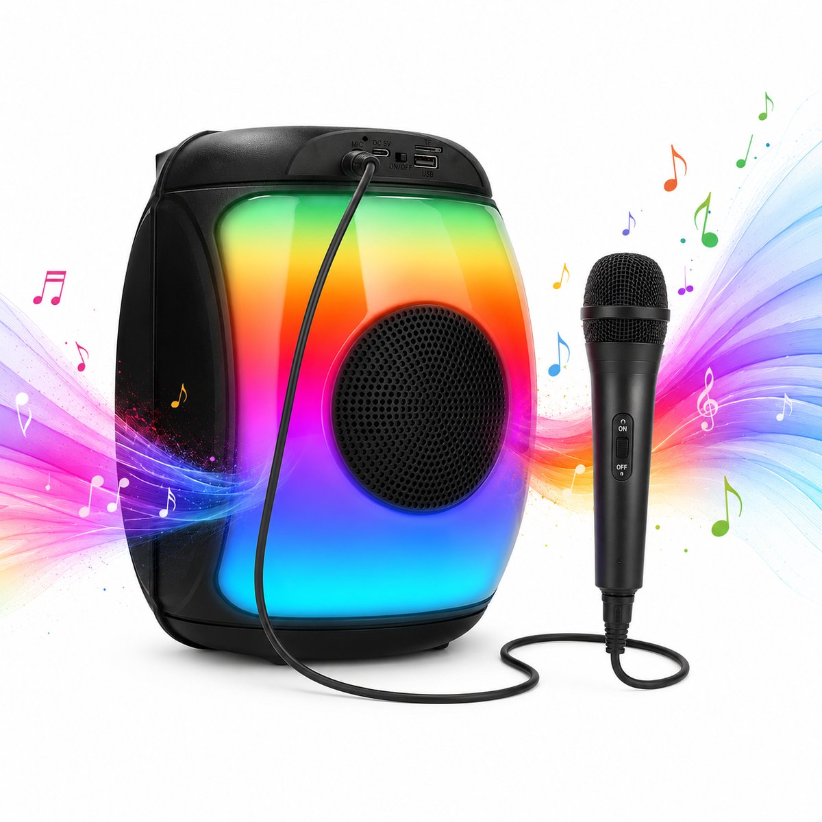 Partybox met Microfoon - Muziekbox met Microfoon - Bluetooth Speaker - Boombox Xtreme - Soundlogic - Party Speaker - USB-C - Zwart