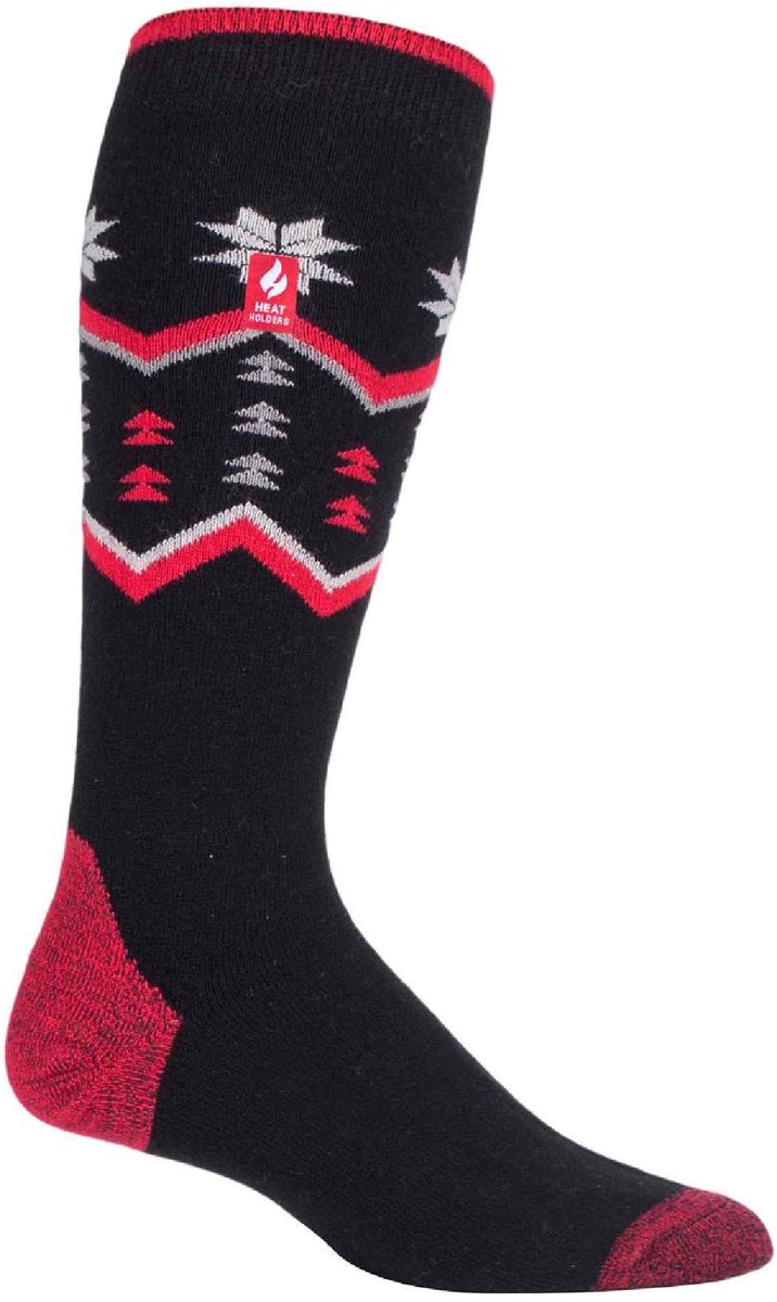 Heat Holders Dames lichtgewicht thermo skisokken Zwarte Fairisle