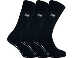 3 paar heren pantoffelsokken met fleece - THMO - Ademende indoor sokken met grip
