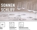 Zes wijnglazen met verticale ribbels op de buitenkant. "SONNEN SCHLIFF" Geschikt voor vaatwasser. Gemaakt in Duitsland.