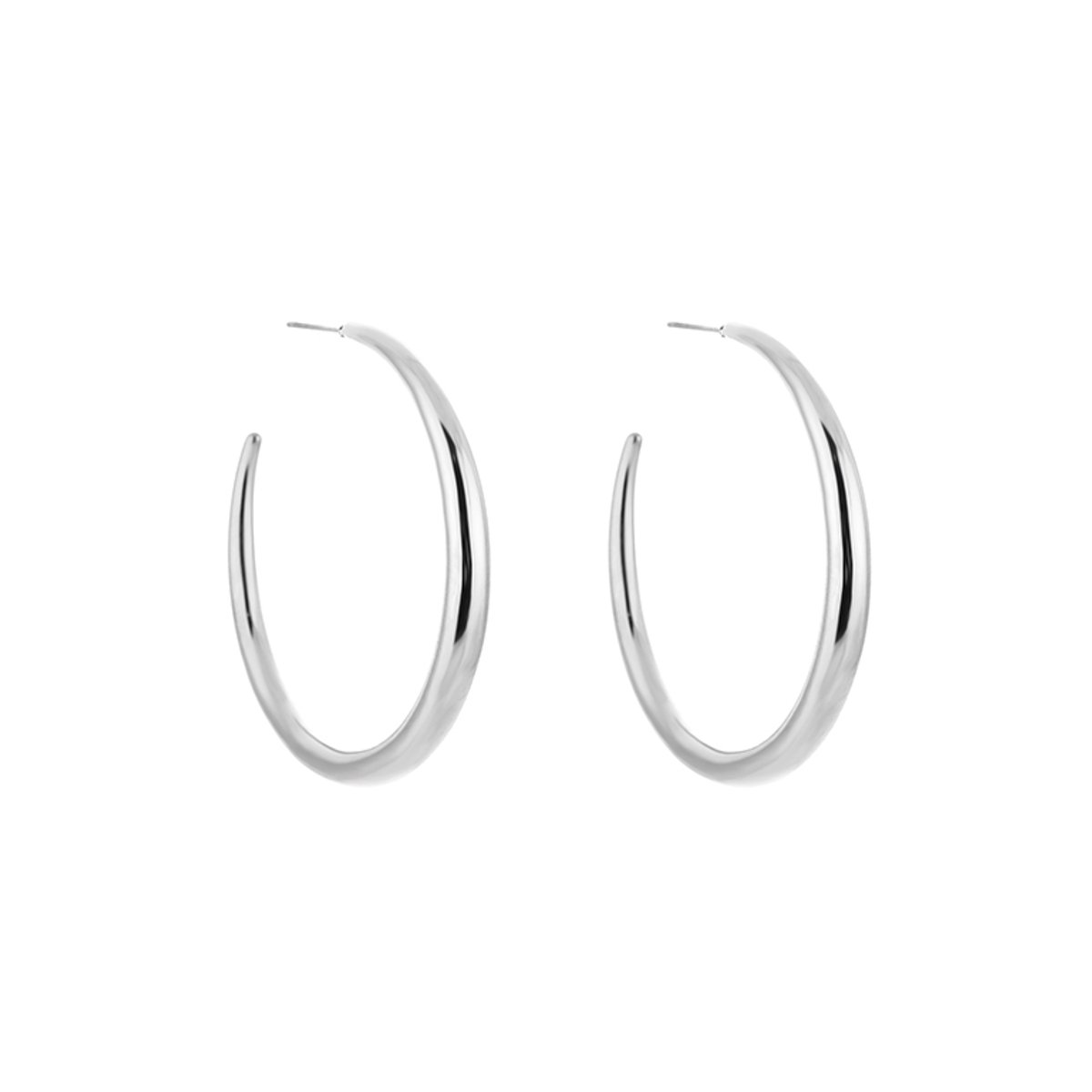 Stainless Steel Chique Hoops – Elegante & Tijdloze Grote Oorringen - RVS - Zilver