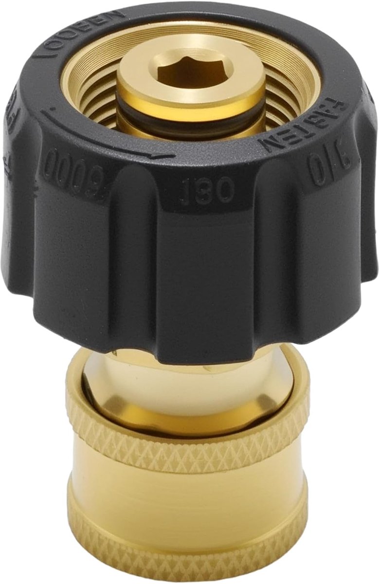 SnelShoppen - High Pressure Washer Adapter M22 naar 1/4 inch met Snelle Koppeling, Messing Vrouwelijke Draadverbinding voor Auto Wassen en Waterleidin