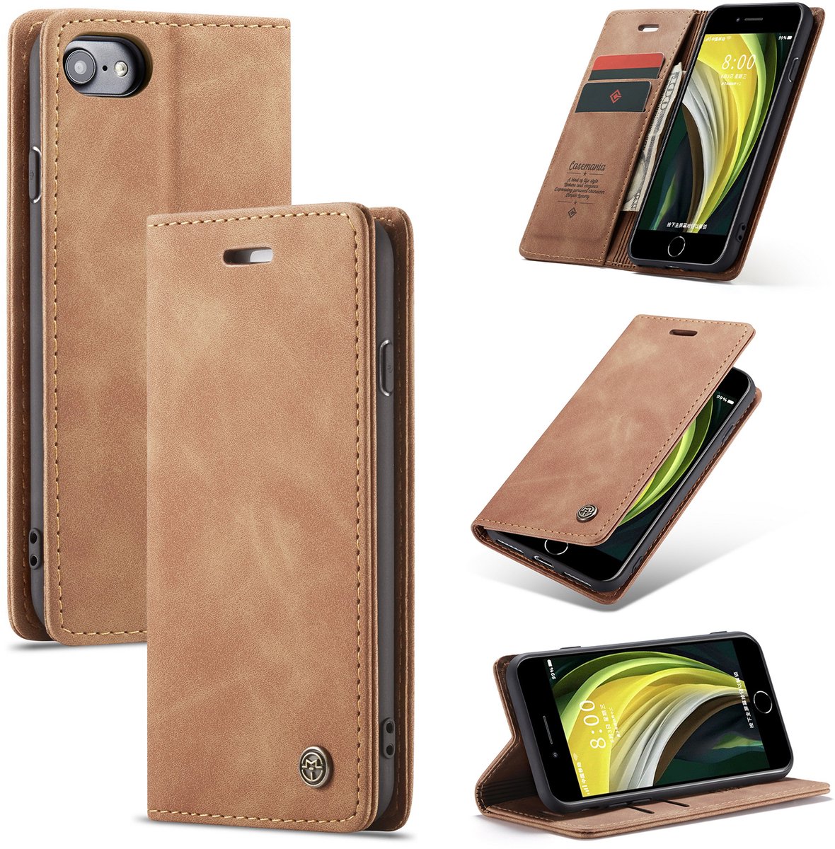 Casemania Hoesje Geschikt voor OnePlus Nord 5 - Sienna Brown - Dunne Portemonnee Book Case - Slim Wallet Case met Pasjeshouder
