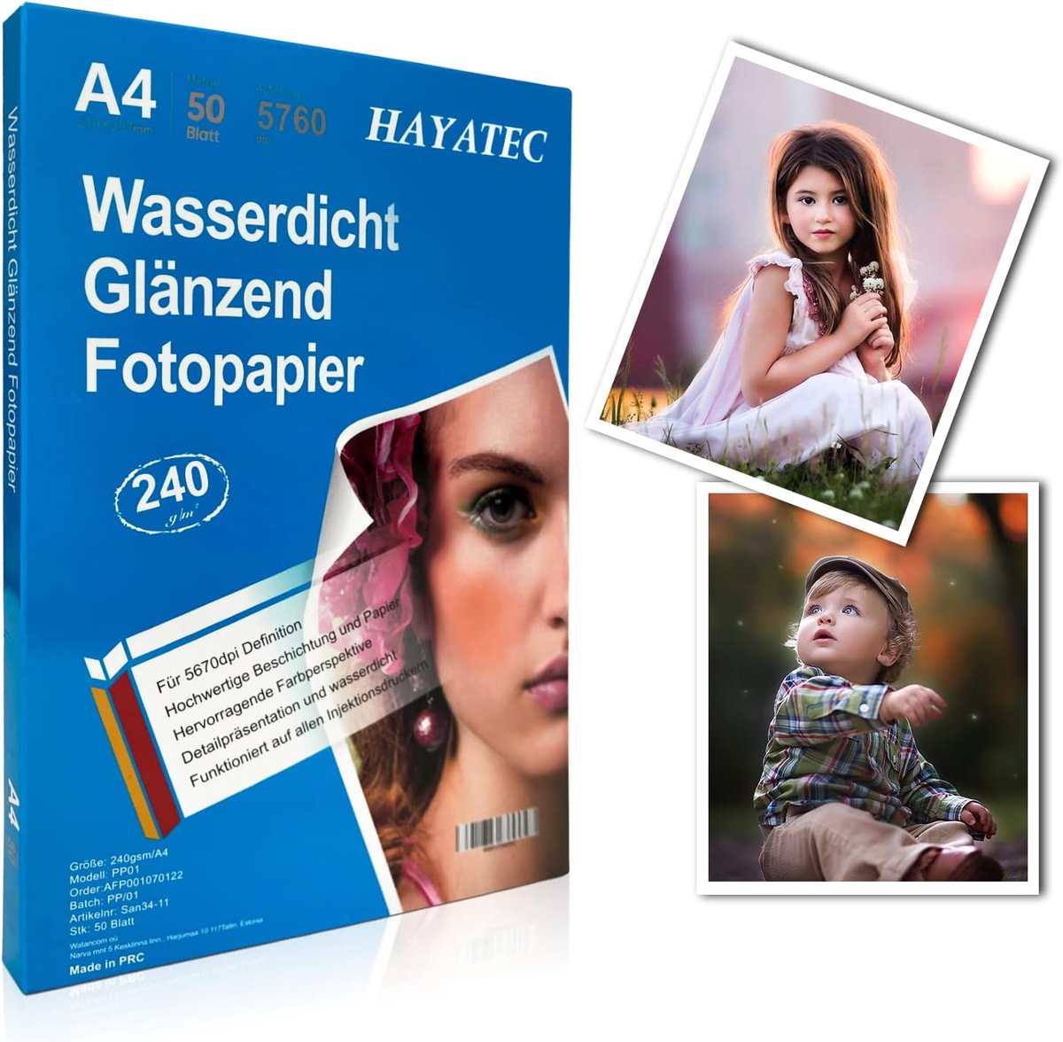 SnelShoppen - Photo Paper A4 High Gloss 240g/m² - Waterproof & Instant Dry Photo Cards - Perfect for Feest, Camping, en Creatieve Projecten