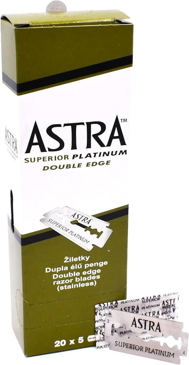 SnelShoppen - Astra Scheermesjes 100 Stuks - Hoogwaardige Scheermesjes voor Glad Scheren - Geschikt voor Alle Huidtypes - Ideaal voor Thuisgebruik en