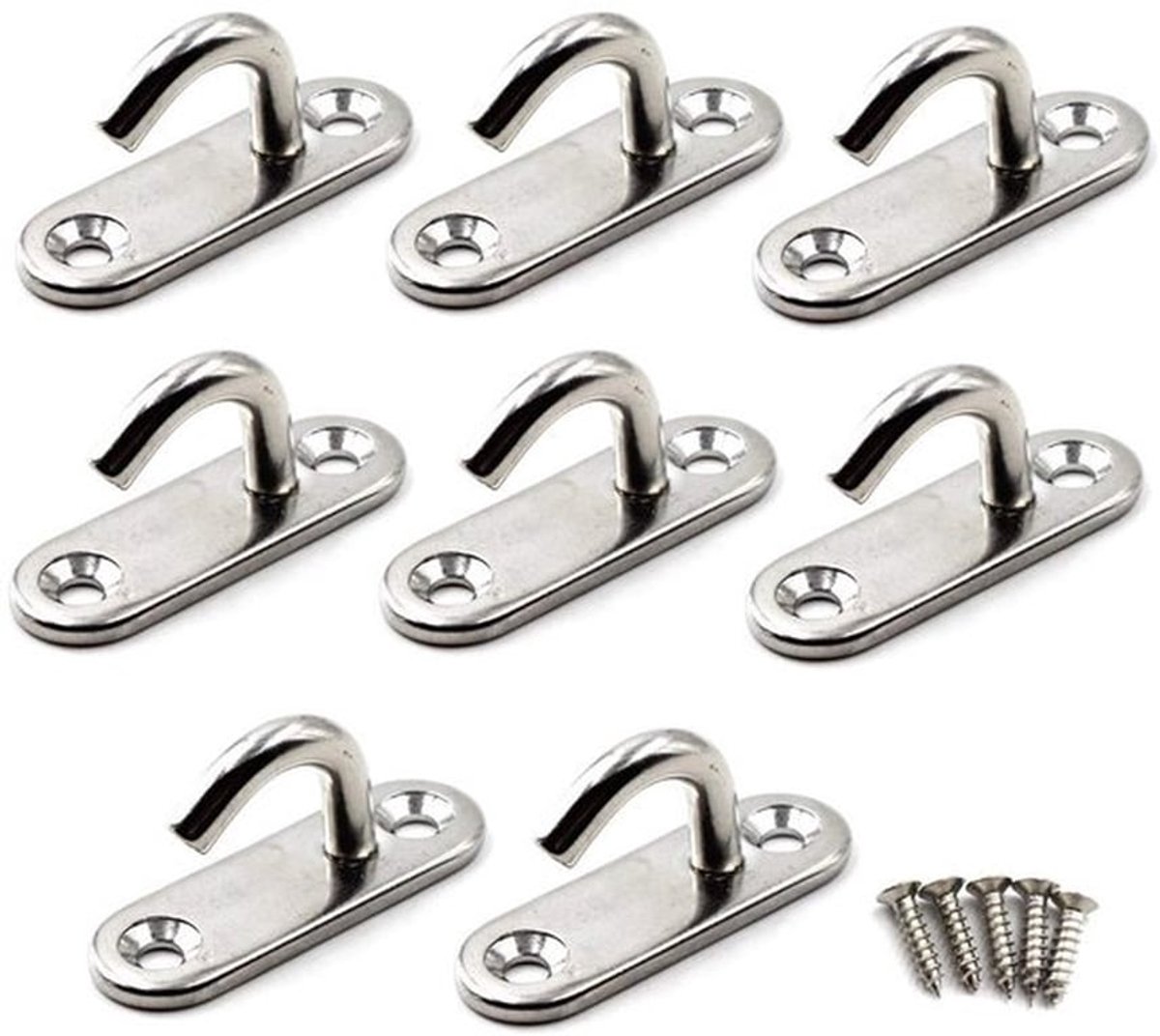 M5 Wandgemonteerde Plafondhaak Zware 304 RVS Pad Oogplaat voor Yoga Schommel Boot Bevestiging Marine Dek Hardware (8PCS)