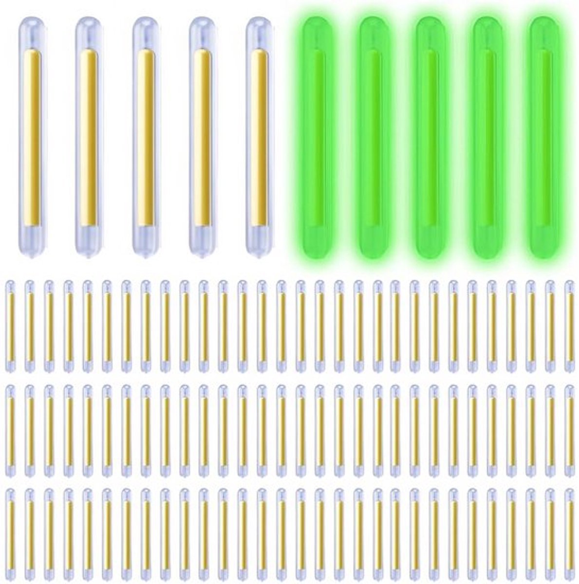 100 stuks Visserslichtstaven, Fluorescerend Licht, 4x38mm, Visserslichtstaaf, Gloeiende Stok Vissen, Nachtvissen, Fluorescerende Lichtstaven
