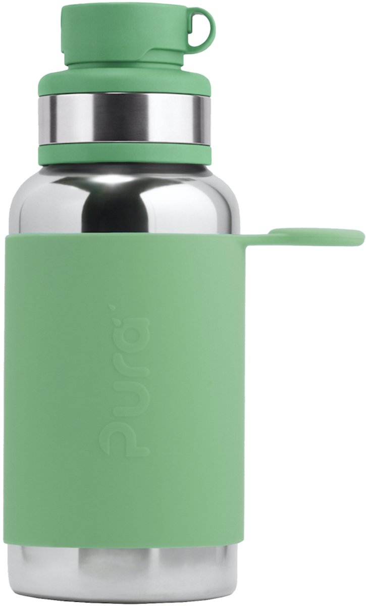 Pura Sportfles 550 ml - RVS Drinkfles - 100% Plasticvrij - Verwisselbare Top - Vaatwasserbestendig - Moss