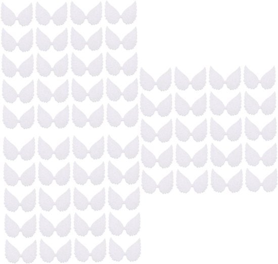 90 stuks engelenvleugels zelf maken - knutselen voor kinderen - kerstdecoraties - cupcake-decoraties - mini-kerstboomversiering - mini-accessoires - wit - babyhandleiding