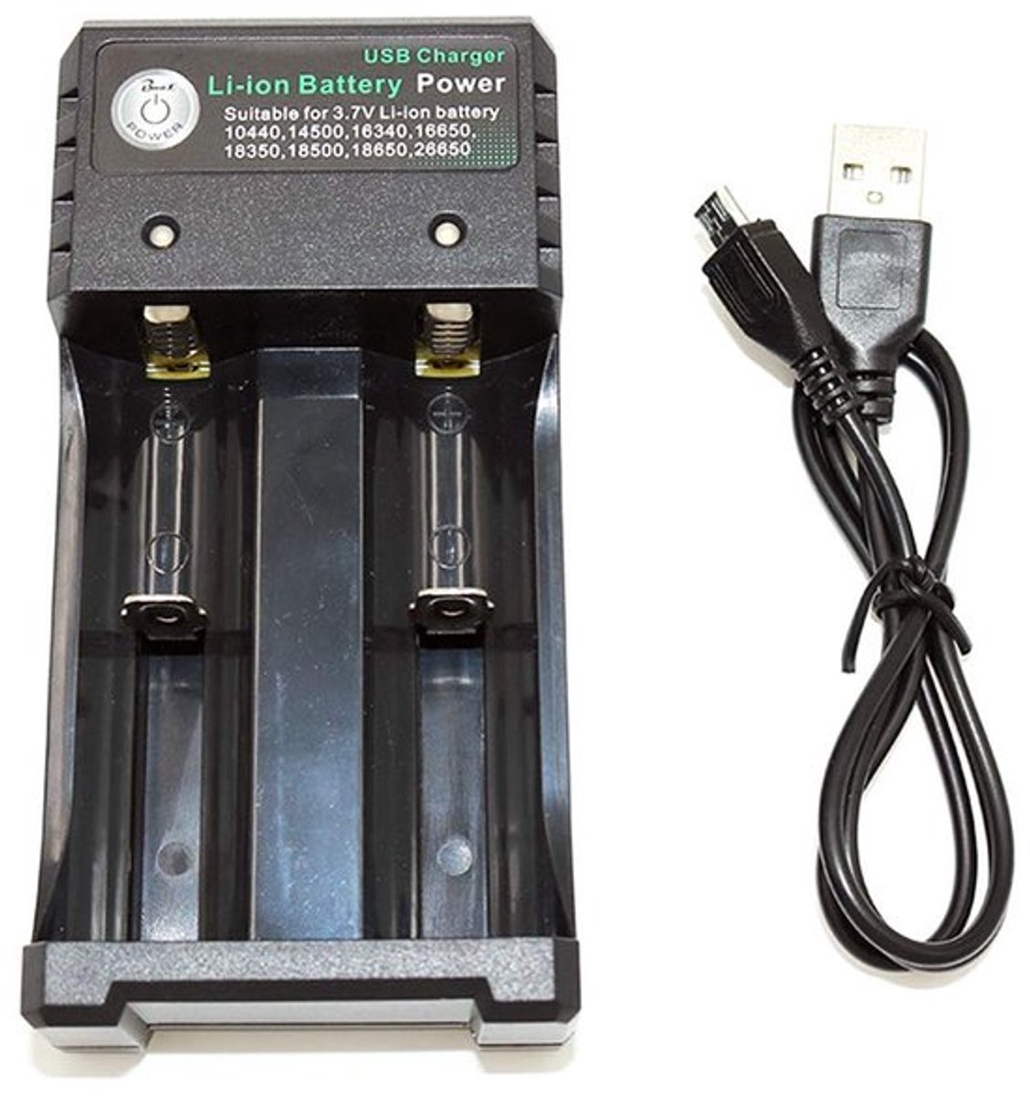18650 Batterijlader Intelligente Dubbele USB Lader voor Li-ION/Ni-MH/Ni-CD 18650 18500 18350 16340 14500 26650 Oplaadbare Zaklamp 4.2V 2 Slots Compatibel met