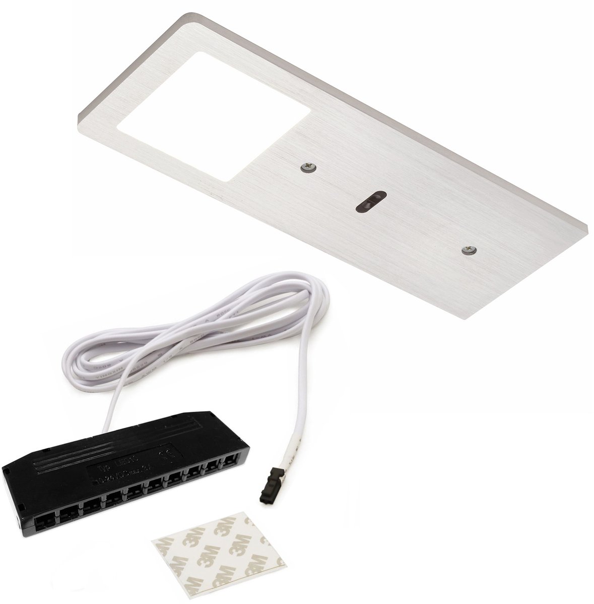 Domus Line LED Aluminium In-/opbouwverlichting FYN SE D-MOTION met Sensor (190 x 70 mm, 12V, 5W, 2700–6000 K, Micro12, geborsteld) van SOTECH