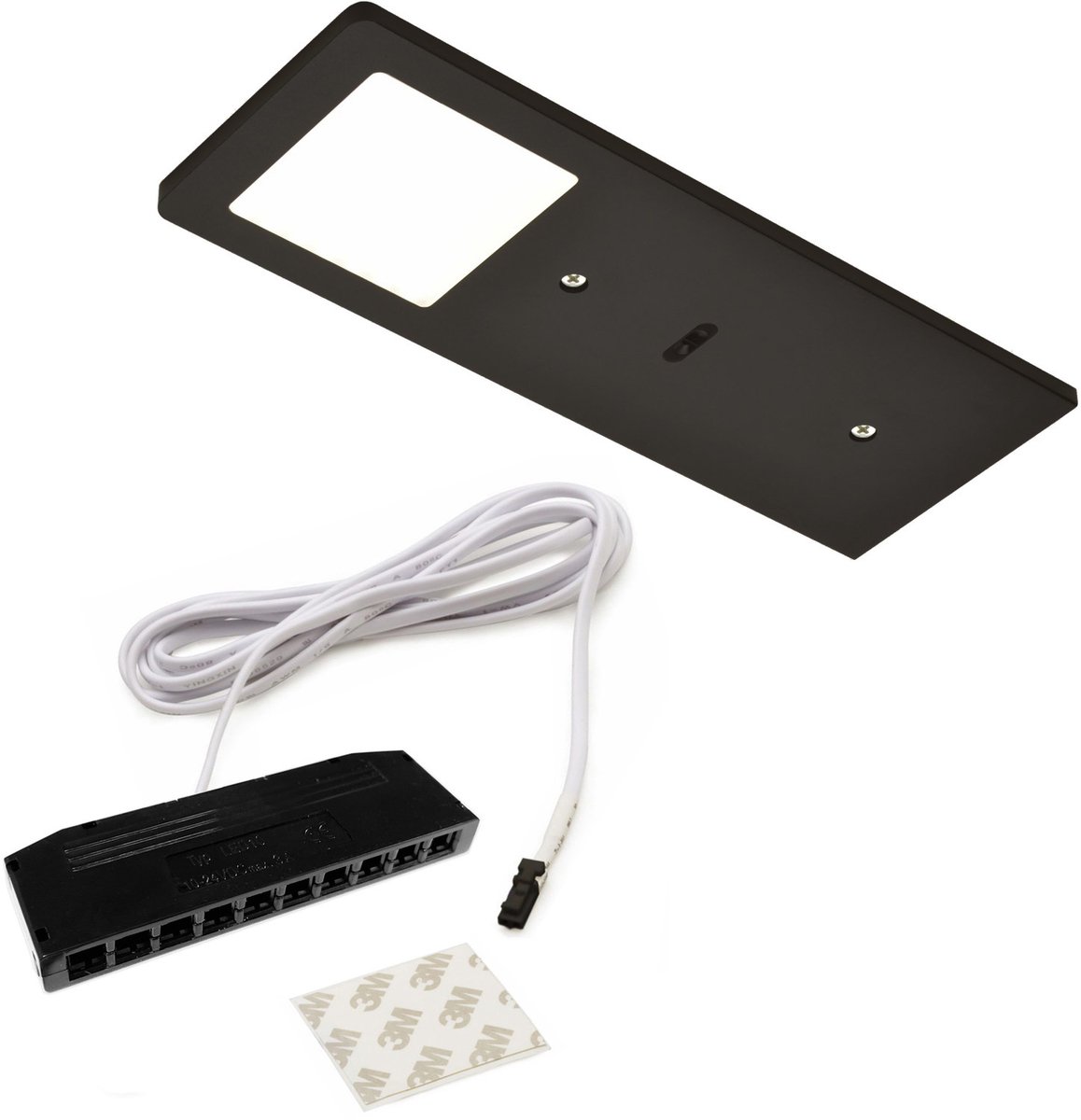 Domus Line LED Aluminium In-/opbouwverlichting FYN SE D-MOTION met Sensor (190 x 70 mm, 12V, 5W, 2700–6000 K, Micro12, zwart) van SOTECH