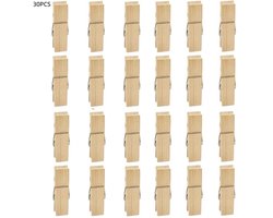 30 stuks - Houten wasknijpers - voor ophangen, buiten en knutselen - stevige en duurzame wasknijpers - 7.2×1.8cm