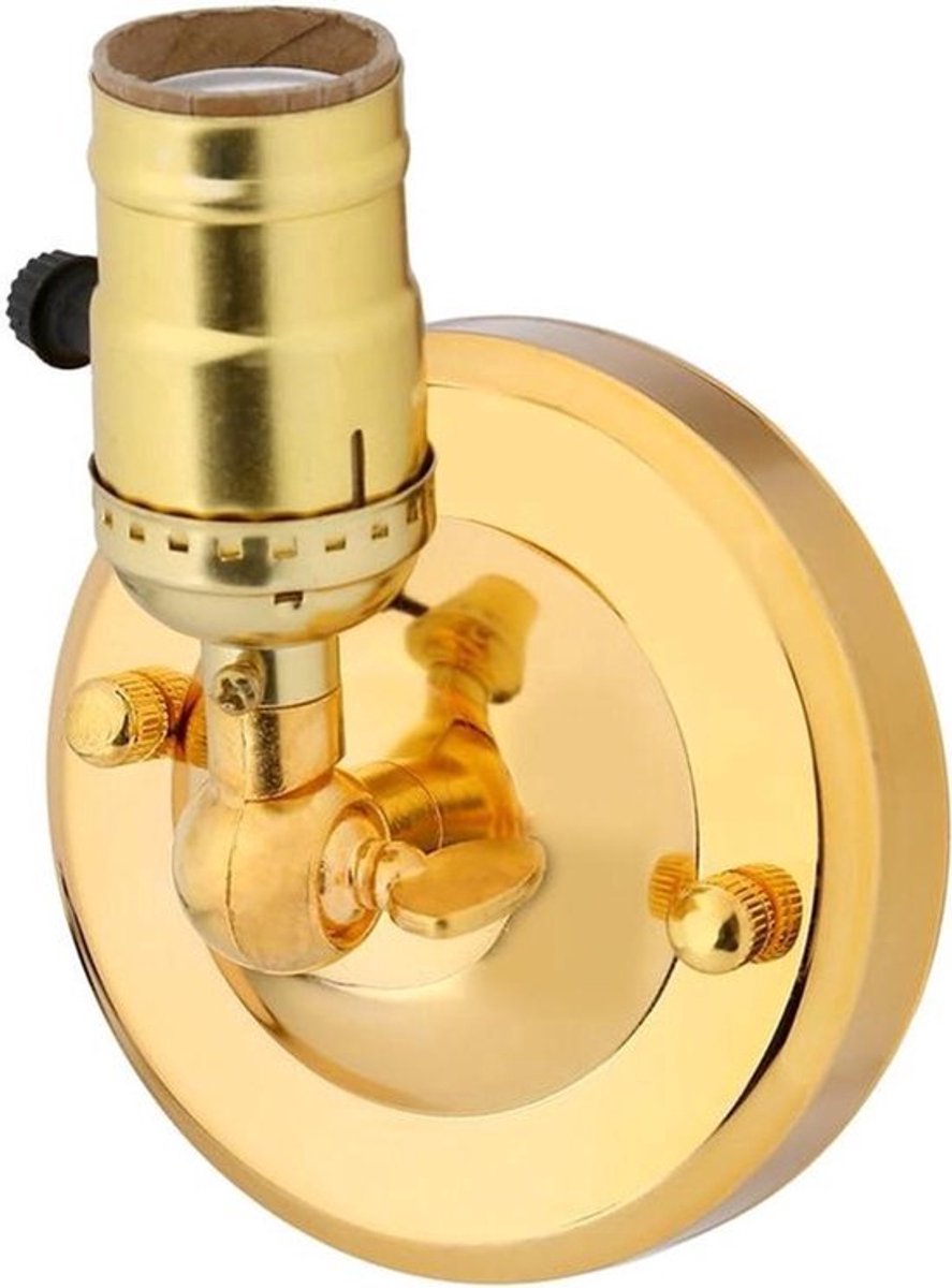 Vintage E27 Lampenhouder met Schakelaar voor Hanglamp - Retro Lichtconnector voor Restaurant, Keuken, Slaapkamer - Woondecoratie 220V (Goud)