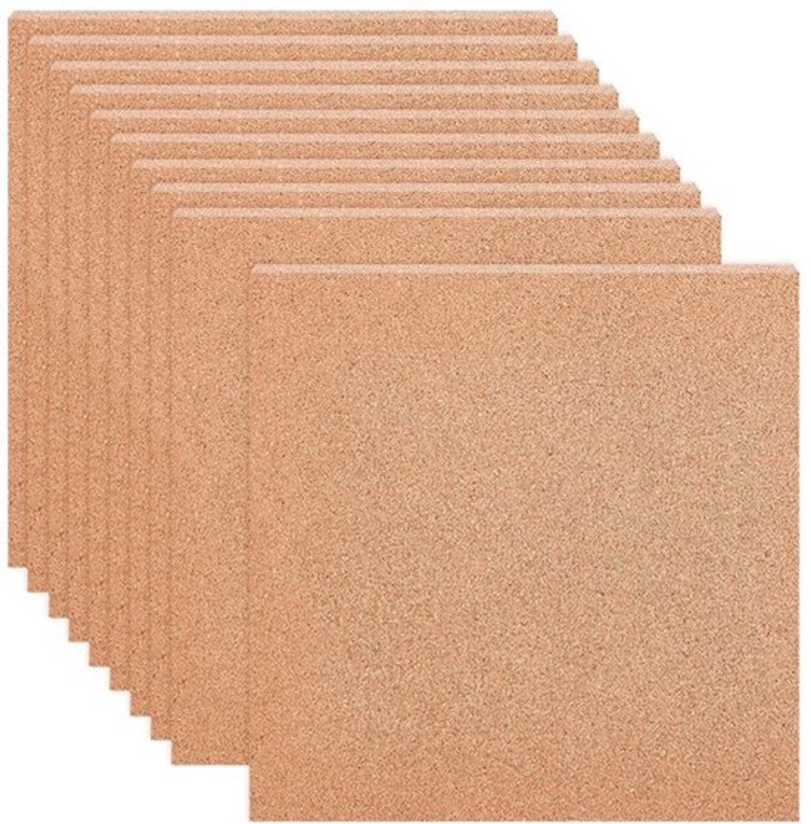 DIY-WH0430-453-EU Kurkbord - 10 Stuks - 30 x 30 cm - Zandbruin - 2 mm Dikte