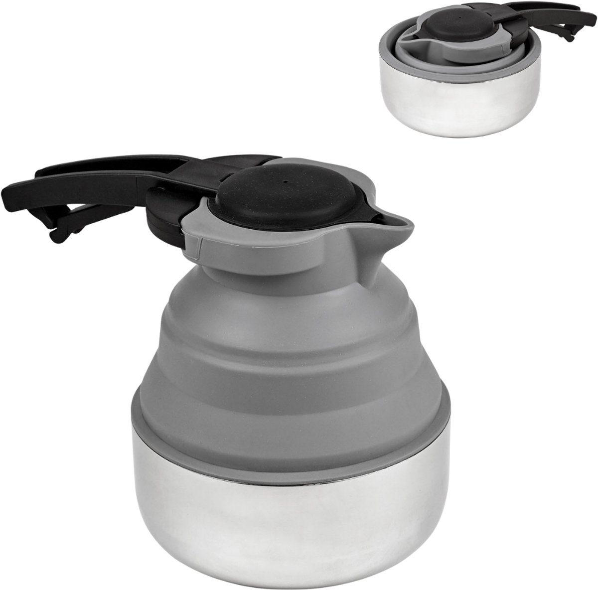 Opvouwbare Siliconen waterkoker - 1,8 liter - Ideaal voor op camping - Compact & Lichtgewicht voor Kamperen en Outdoor - Campingwaterkoker - Platinet