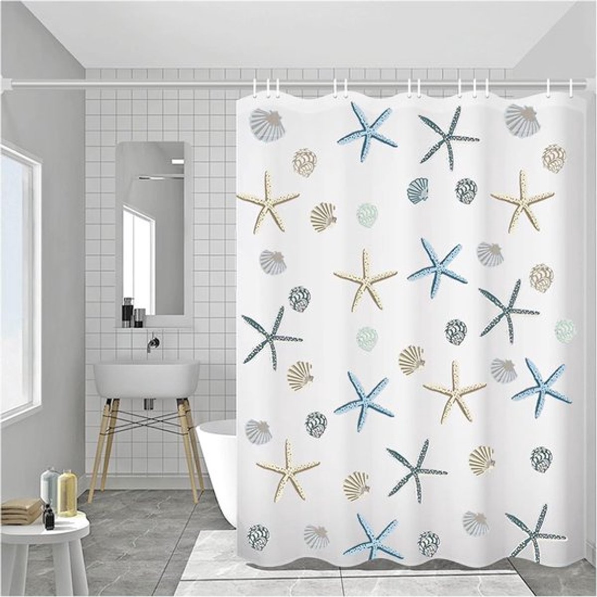 Douchegordijn 200x220 cm - Waterdicht en Antibacterieel - Wit