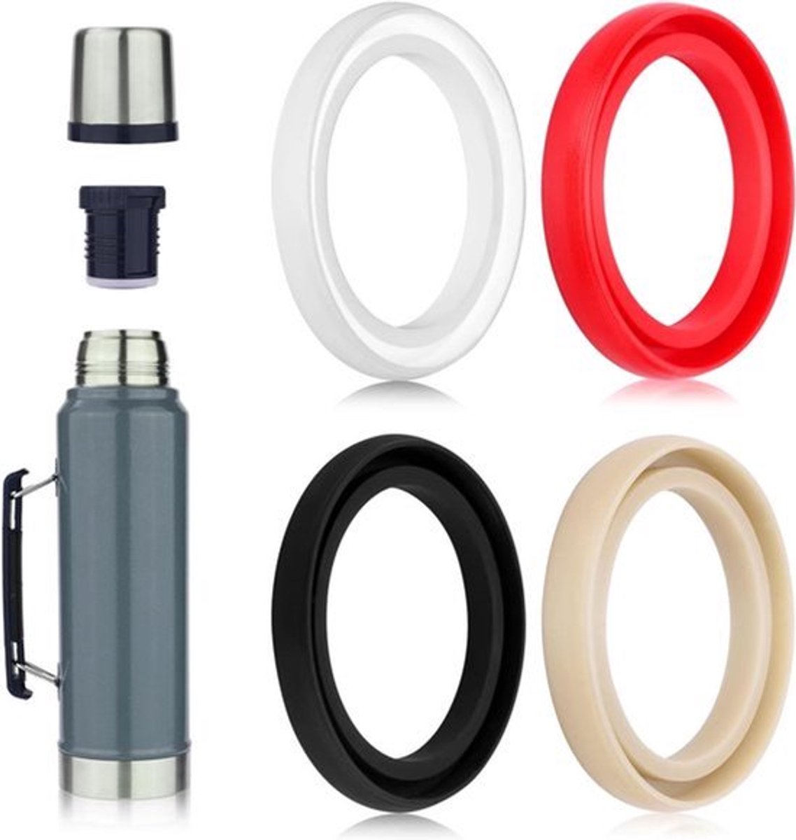 Siliconen Vervangende Pakkingen voor Stanley Classic Thermosdeksel - 4 stuks (4 Kleuren)