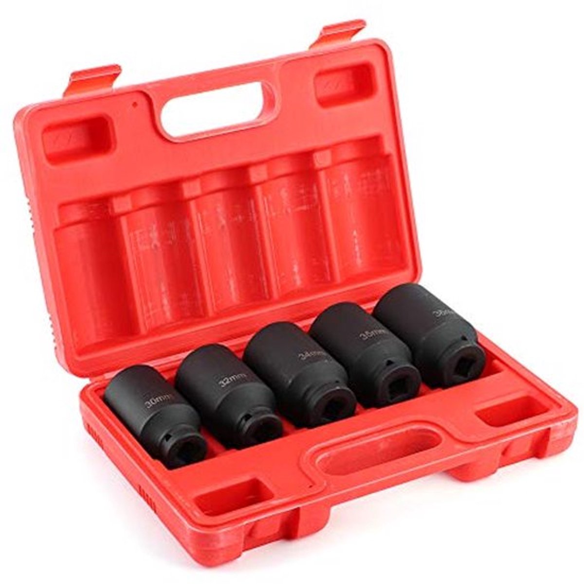 5 stuks 12-punts 1/2'' slagdoppen, diepe slagdoppen, luchtslagdoppen, dopsleutelset, metrische slagdoppen, slagdoppen