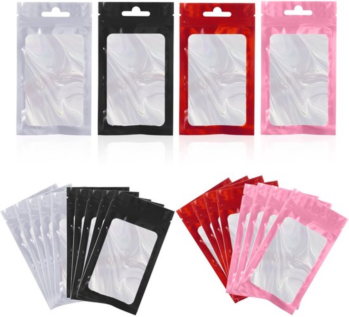 200 stuks aluminiumfoliezakken, prachtig verzegeld, multi-functionele overkoepelend, herbruikbaar, geschikt voor geschenken en cosmetica.