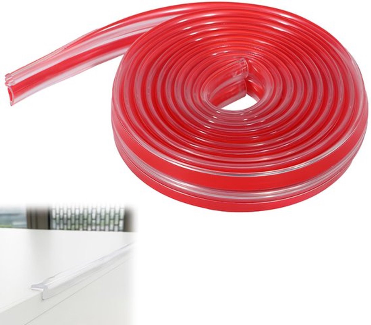 EPDM Randbeschermingsprofiel, Rubberafdichting voor Platen, Autodeuren, Rolluiken, Tafelhoeken, Effectieve en Duurzame Bescherming (2mm x 3m)