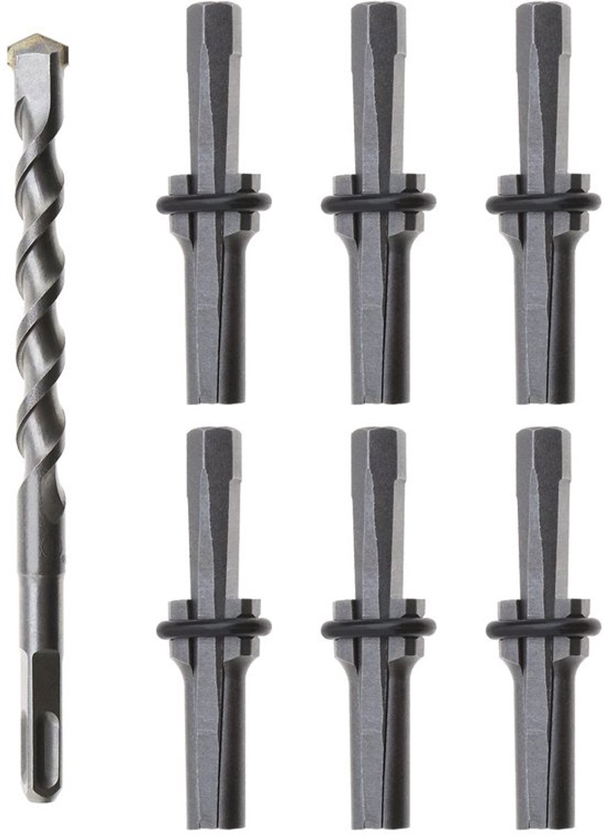 7x 16mm Plug Wedge Spring Shims 5/8" Steen Splijter Beton Marmer Rock Handgereedschap 16*200mm Rotatie Hamer Boor