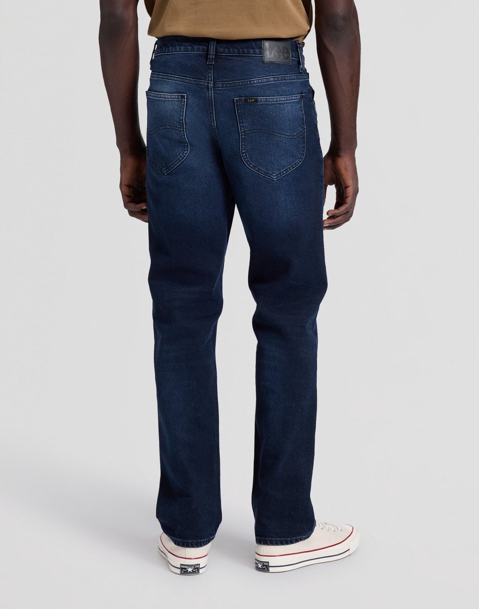 Lee Haden Heren Regular Straight-fit Jeans Badlands Blauw