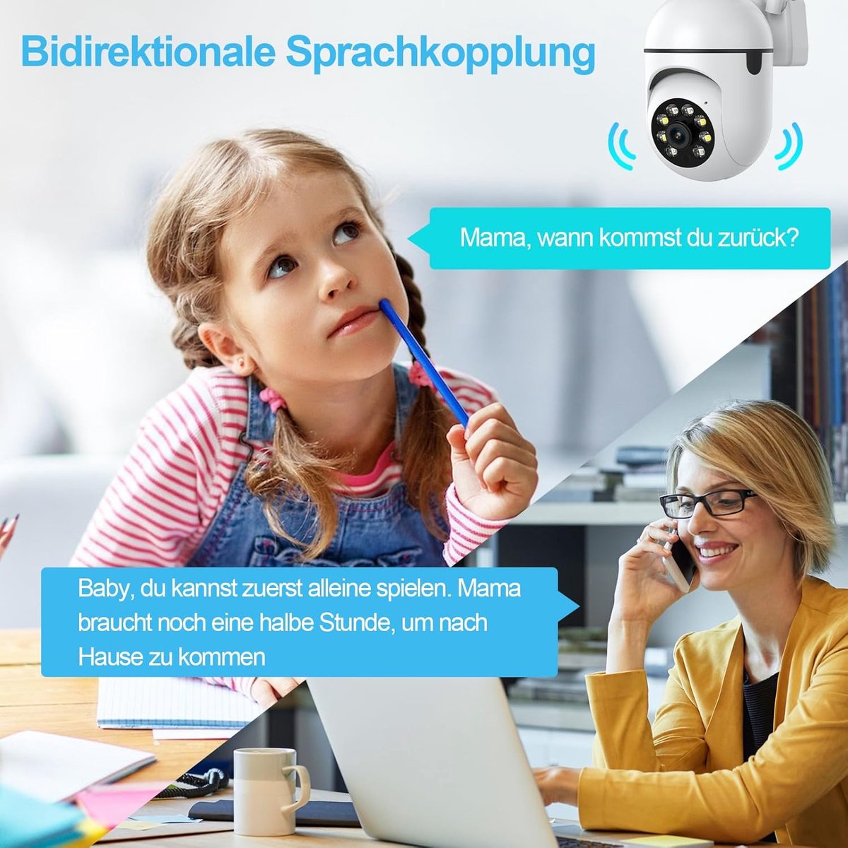 SnelShoppen - 720P Bewakingscamera Buiten - 360° PTZ Wifi Camera met Kleurennachtzicht en 2-Weg Audio - Ideaal voor Tuin en Beveiliging