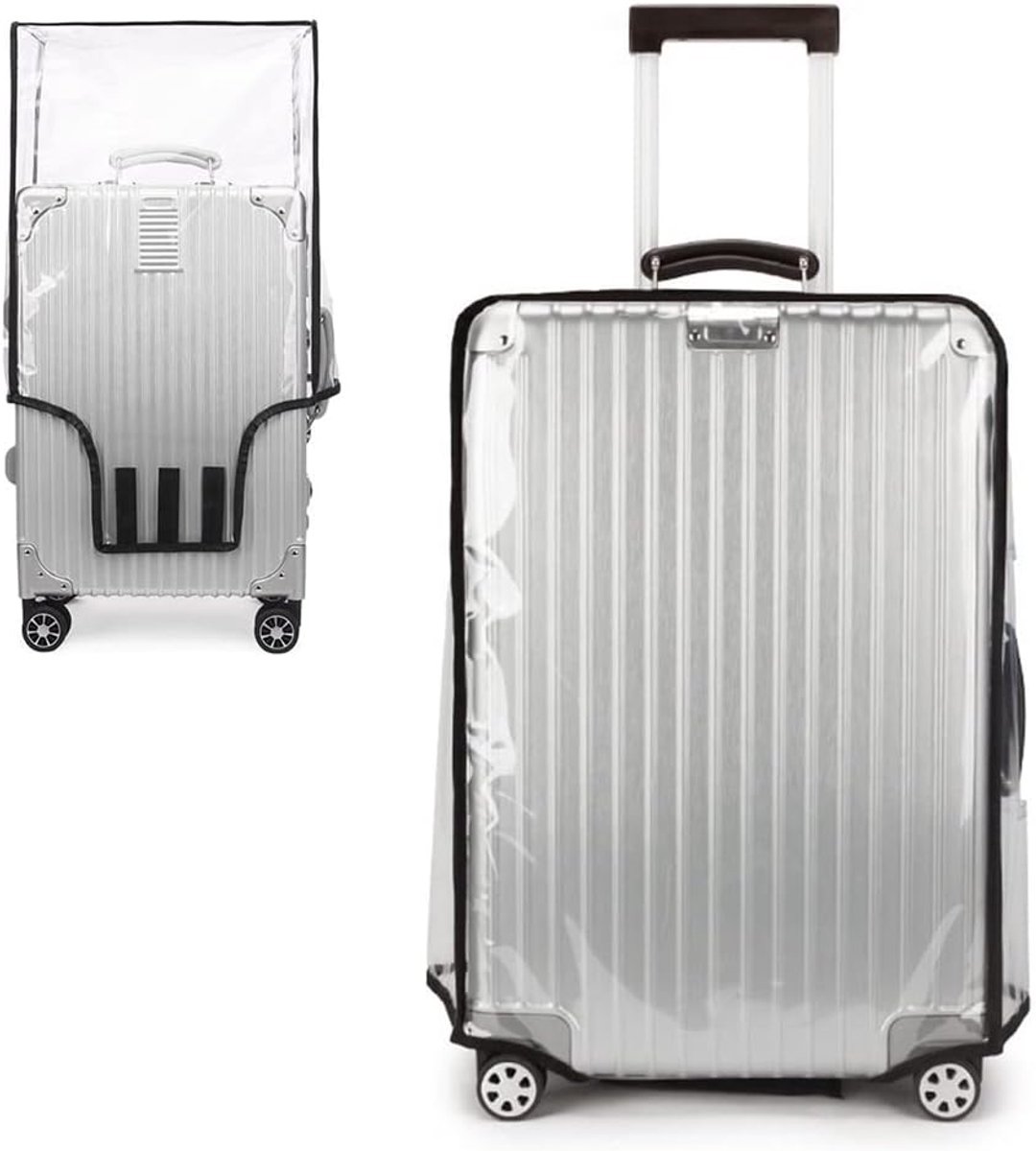 SnelShoppen - Transparante PVC Kofferhoes 22 Inch - Waterdichte Bescherming tegen Krassen en Verkleuring - Geschikt voor Rolkoffers en Bagage - Doorzi