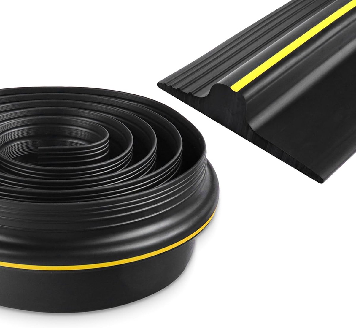 SnelShoppen - Garagedeurafdichting Universele Tochtstrip Rubber Drempelstrip Weerbestendig Voor Isolatie en Schoonhouden Garage - 2 Meter Zwart