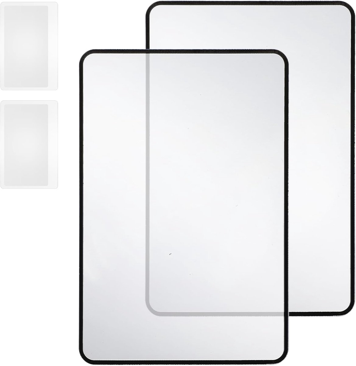 SnelShoppen - 4x 3X Volledige Zijde Lees Loep Vergrootglas Leeshulp - Lichte Rechthoekige Loep voor Senioren en Slechtzienden - Kunststof - Helder en