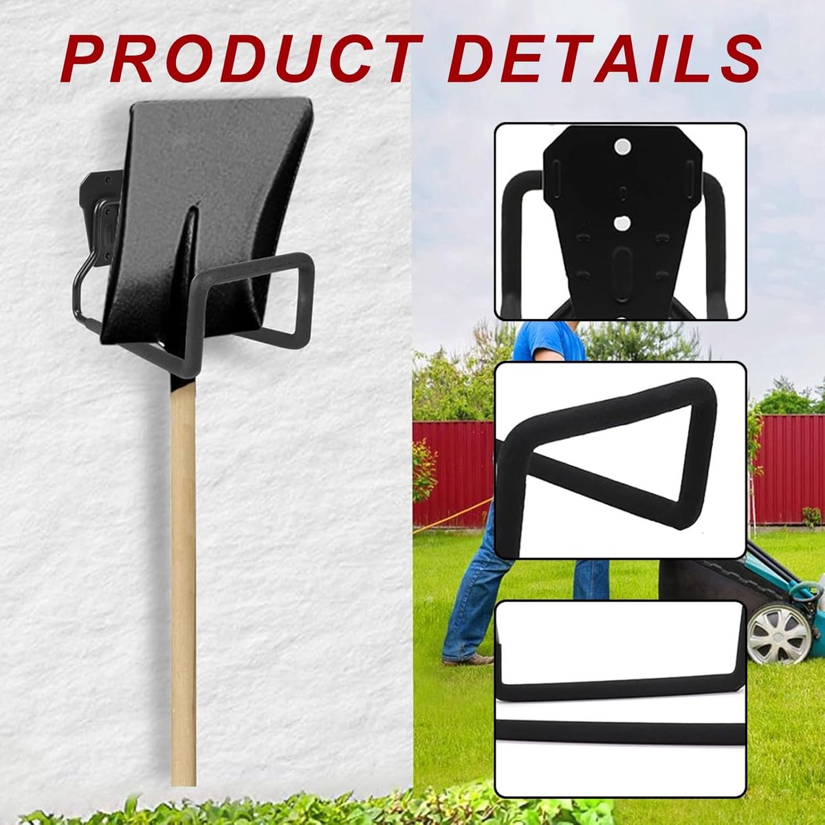 SnelShoppen - Metalen Slanghouder Wandhouder en Vrijstaande Tuinslanghouder - Roestvrij Staal, Zwart, Geschikt voor Tuin, Zwembad en Kabels