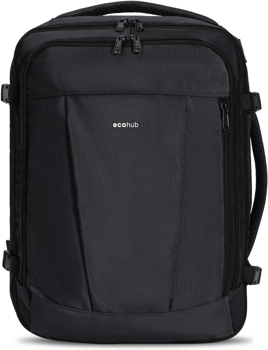 SnelShoppen - Waterdichte Handbagage Koffer 40x30x20, Gerecycled PET Rugzak voor Vliegtuig, Onder Seat Carry on Bagage voor Heren en Dames, Perfect vo