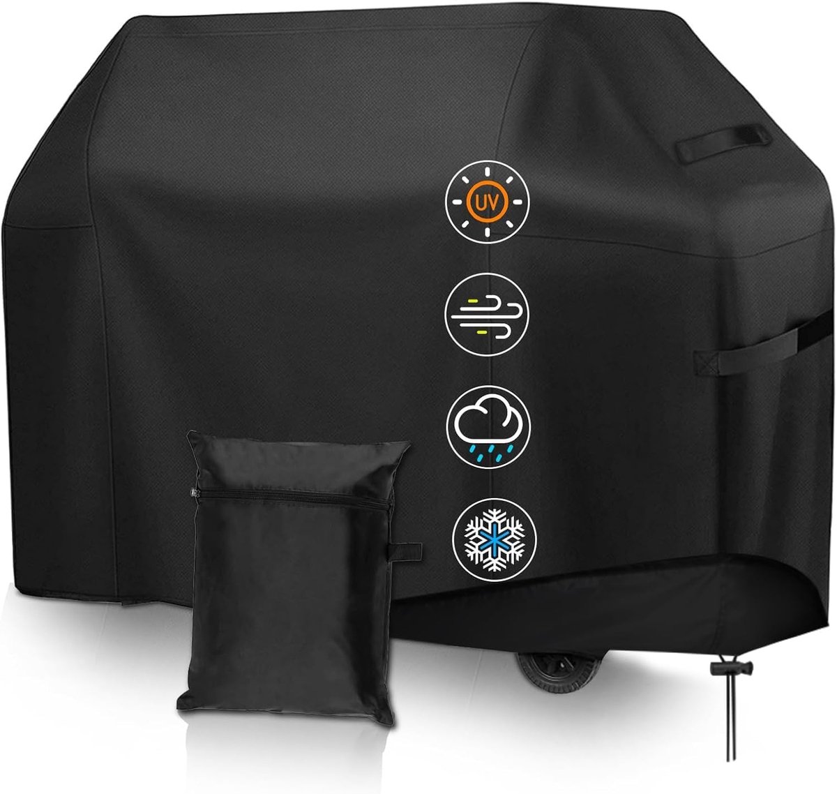 SnelShoppen - Barbecuehoes 147x61x117 cm, Weerbestendig & Waterdicht, 210D Oxford Stof met PU-Coating, UV-Bescherming, Scheurvast, Geschikt voor Gasba