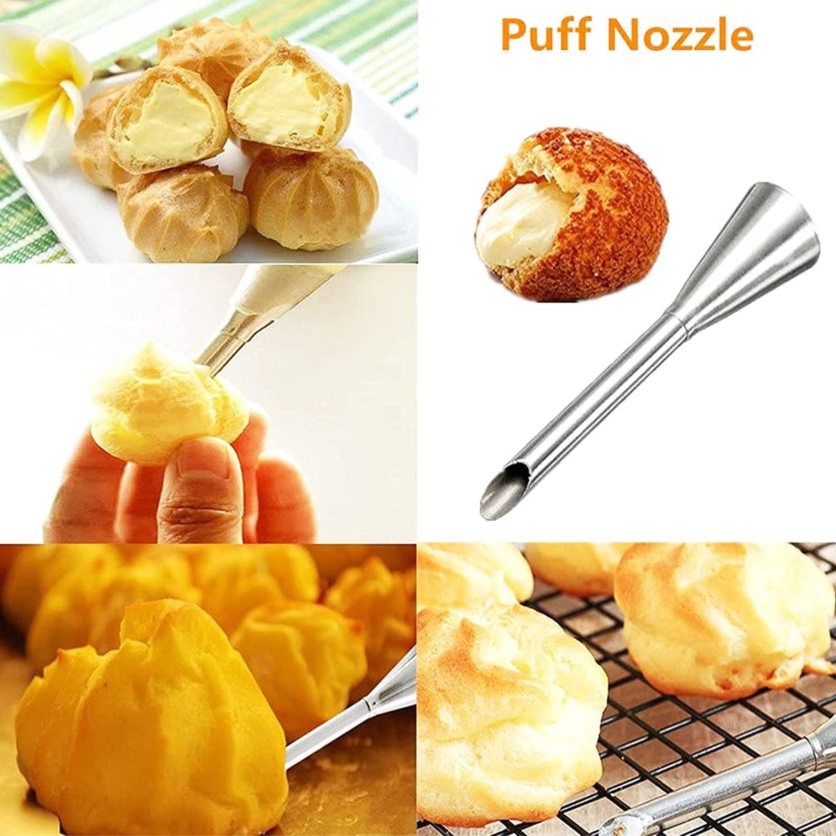 SnelShoppen - Spuitzakken Spuitmonden Set 34 Stuks, Taartdecoratieset, Bakaccessoires voor Cupcakes en Taarten, Roestvrij Staal, Herbruikbaar, Anti-aa
