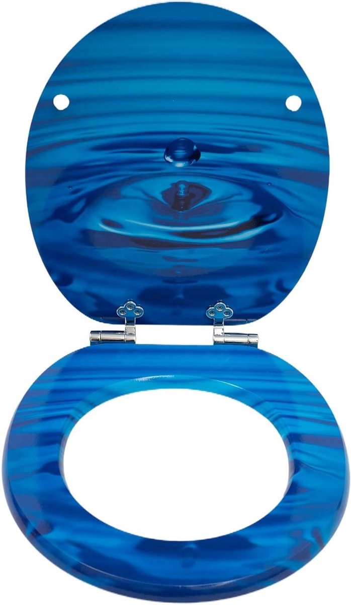 Toiletbril - WC-deksel - Badkamer vernieuwen - Softclose mechanisme - 435 x 375 cm - Marineblauw