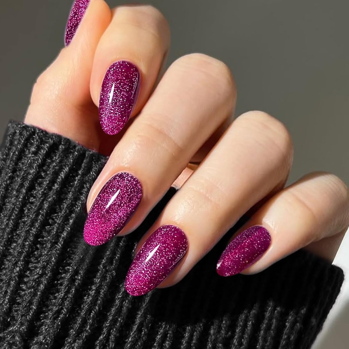 SnelShoppen - Paars Rode Glitter Kattenogen Nagelfolie UV Gel Nail Art Sticker - Zelfklevende Nagelstickers voor Feestelijke Decoratie en Nagelverzorg