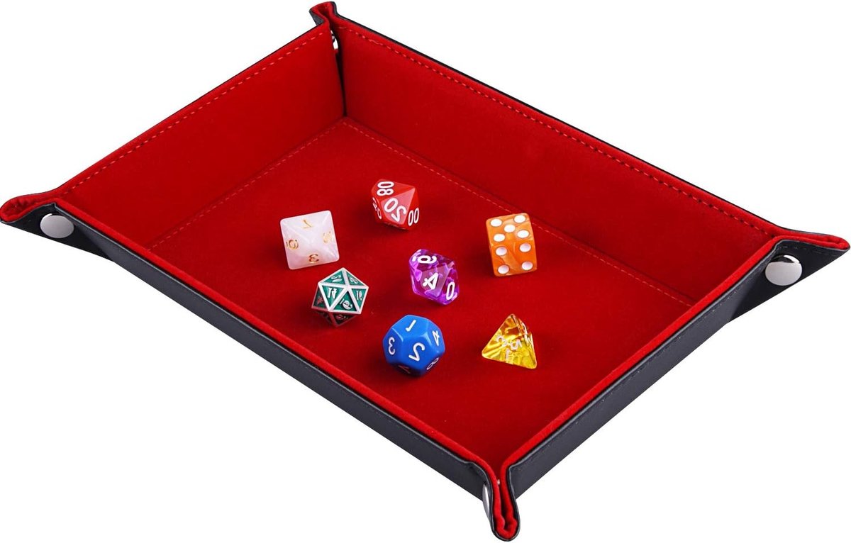 SnelShoppen - Vouwbaar Kubusbord voor Dungeons & Dragons - Bordeaux Fluweel & PU-leer - Gaming Dobbelplanken voor RPG Tafelspellen - 10,6 x 7,5 inch