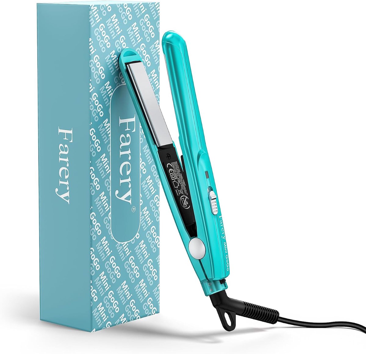 SnelShoppen - Mini-Haarstijltang Keramisch Voor Kort Haar & Krullen, Lichtgewicht Draagbaar, Wereldwijd Voltage, Inclusief Opbergtas, Blauw